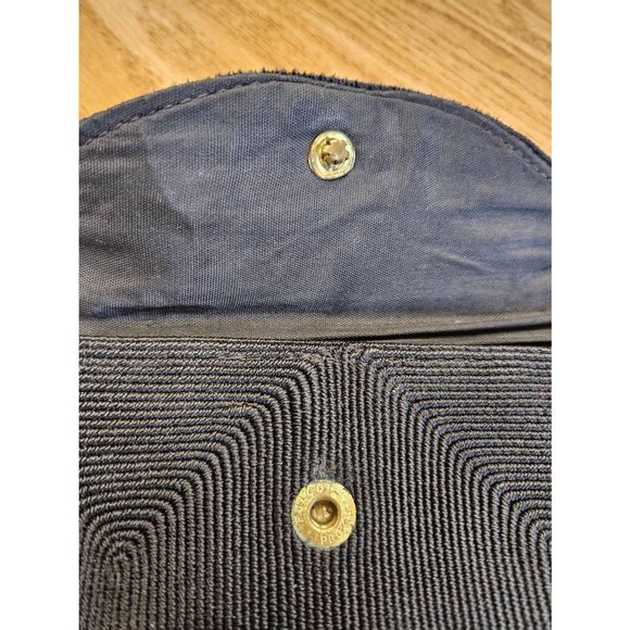 Vintage Black Woven Envelope Clutch - Picture 9 of 11